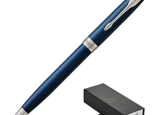 Ручка шариковая Parker Sonnet Blue Lacquer CT цвет чернил черный цвет корпуса синий (артикул производителя 1931536)